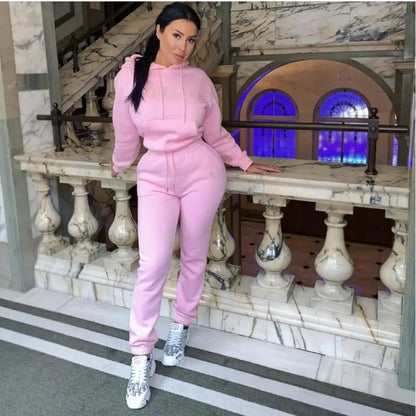 Women Diamond Tracksuit Two-Piece Set