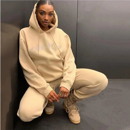 Women Diamond Tracksuit Two-Piece Set