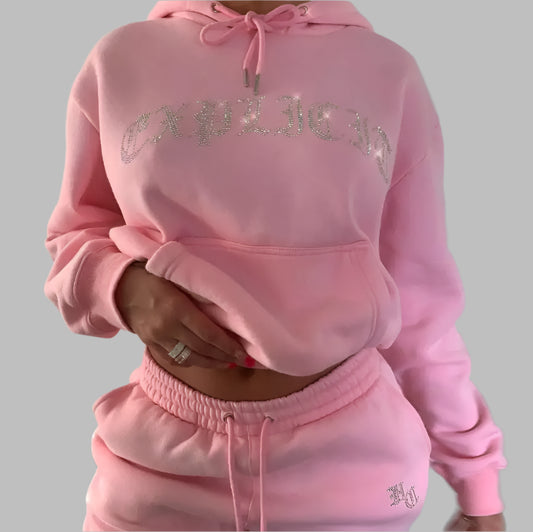 Women Diamond Tracksuit Two-Piece Set