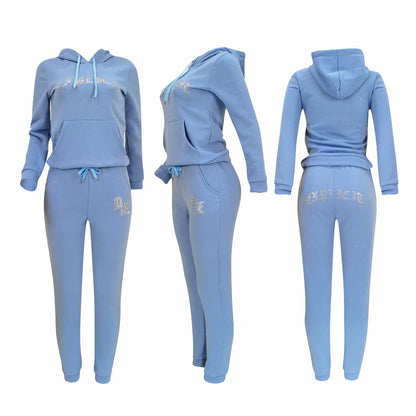 Women Diamond Tracksuit Two-Piece Set