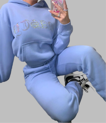 Women Diamond Tracksuit Two-Piece Set