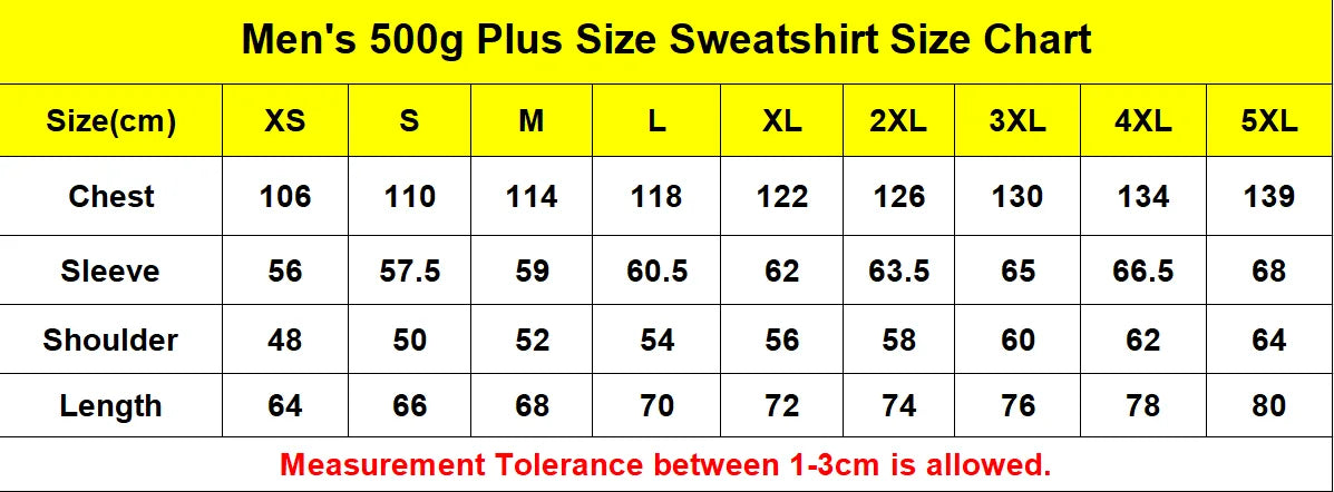 Men Plus Size Sweatshirts Thick Cotton