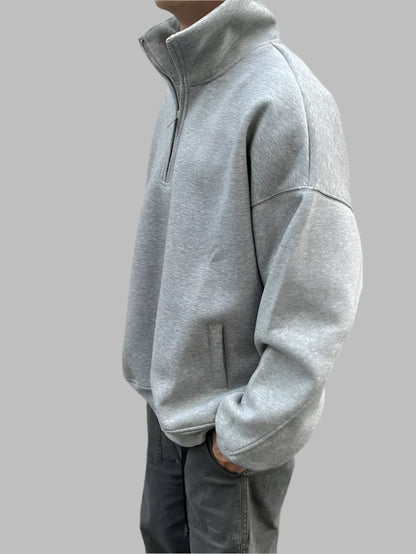 Men Half Zipper Design Sweatshirt