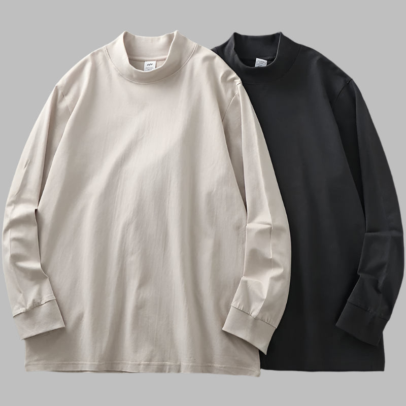 Men Heavyweight Turtleneck Long-Sleeve Shirts