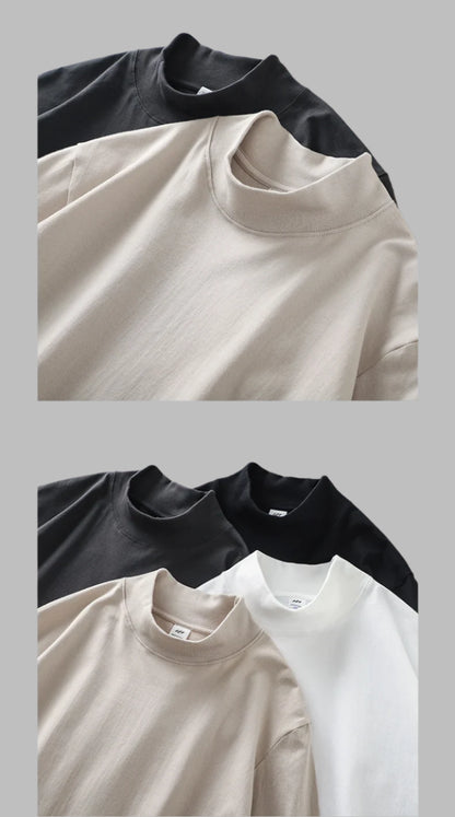 Men Heavyweight Turtleneck Long-Sleeve Shirts