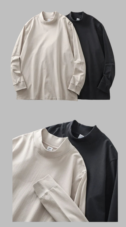 Men Heavyweight Turtleneck Long-Sleeve Shirts