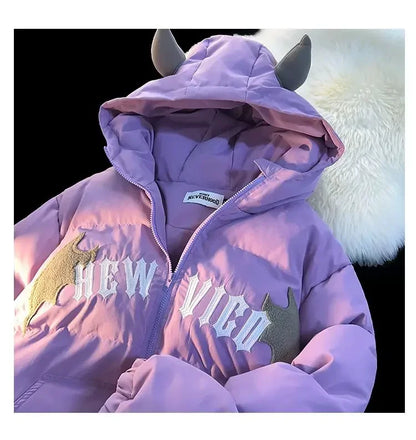 Women Devil Bread Hooded Jacket