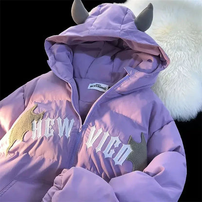 Women Devil Bread Hooded Jacket