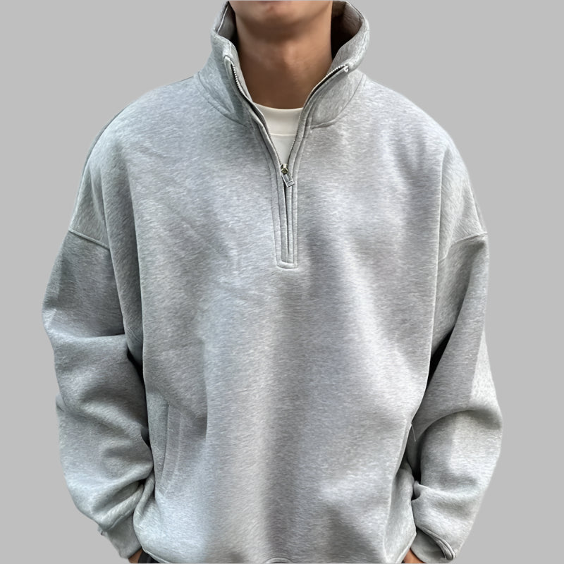 Men Half Zipper Design Sweatshirt