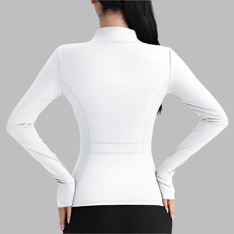 Women Full Zip Yoga Top with Thumbholes