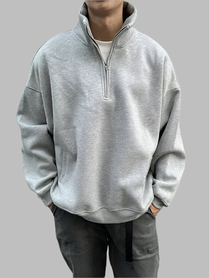 Men Half Zipper Design Sweatshirt