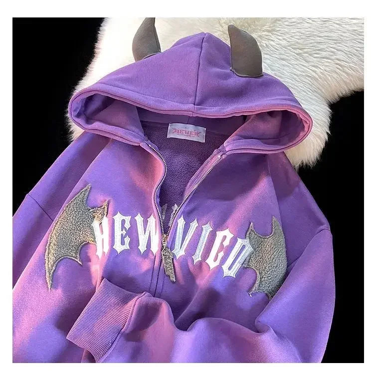 Women Devil Bread Hooded Jacket